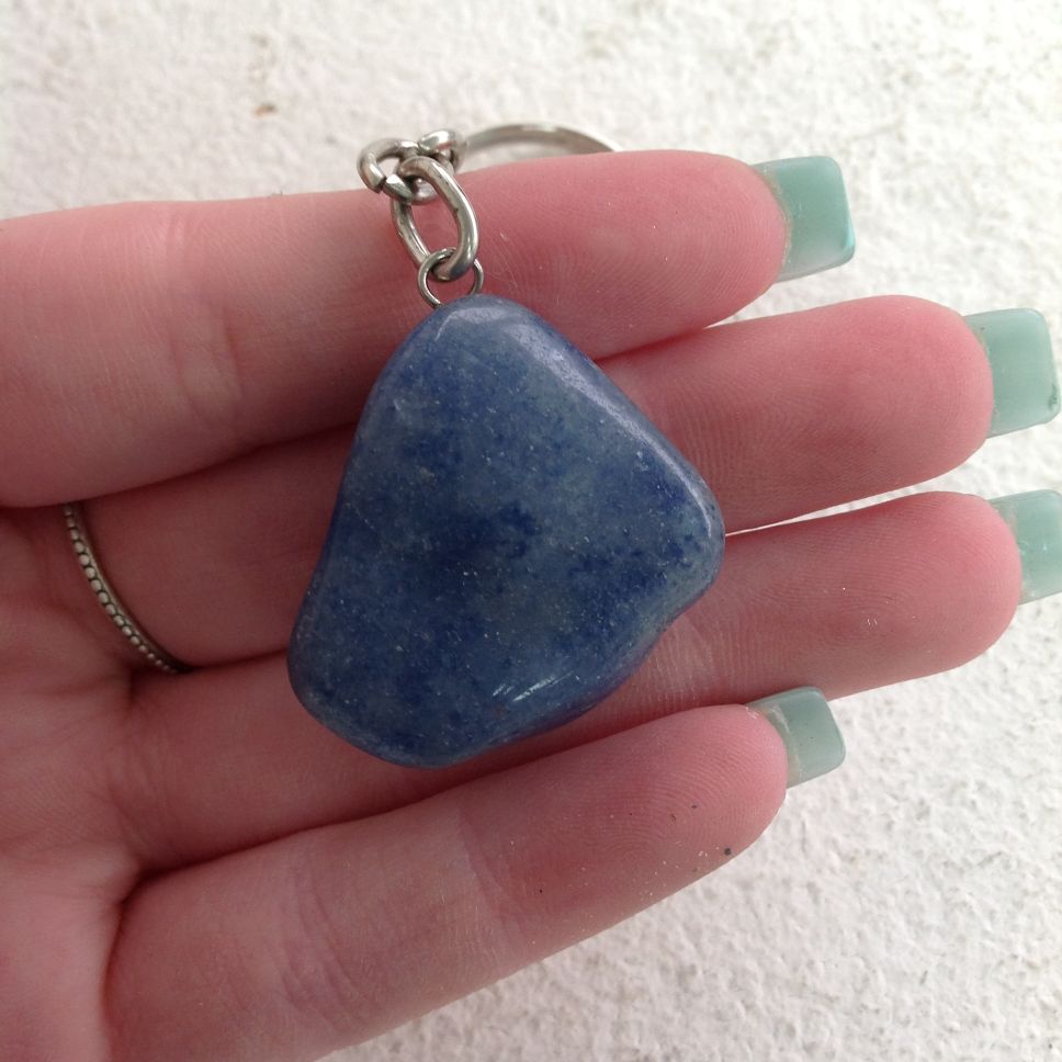 Tumbled Key Chain - Blue Quartz Tumbled Key Chain - Blue Quartz